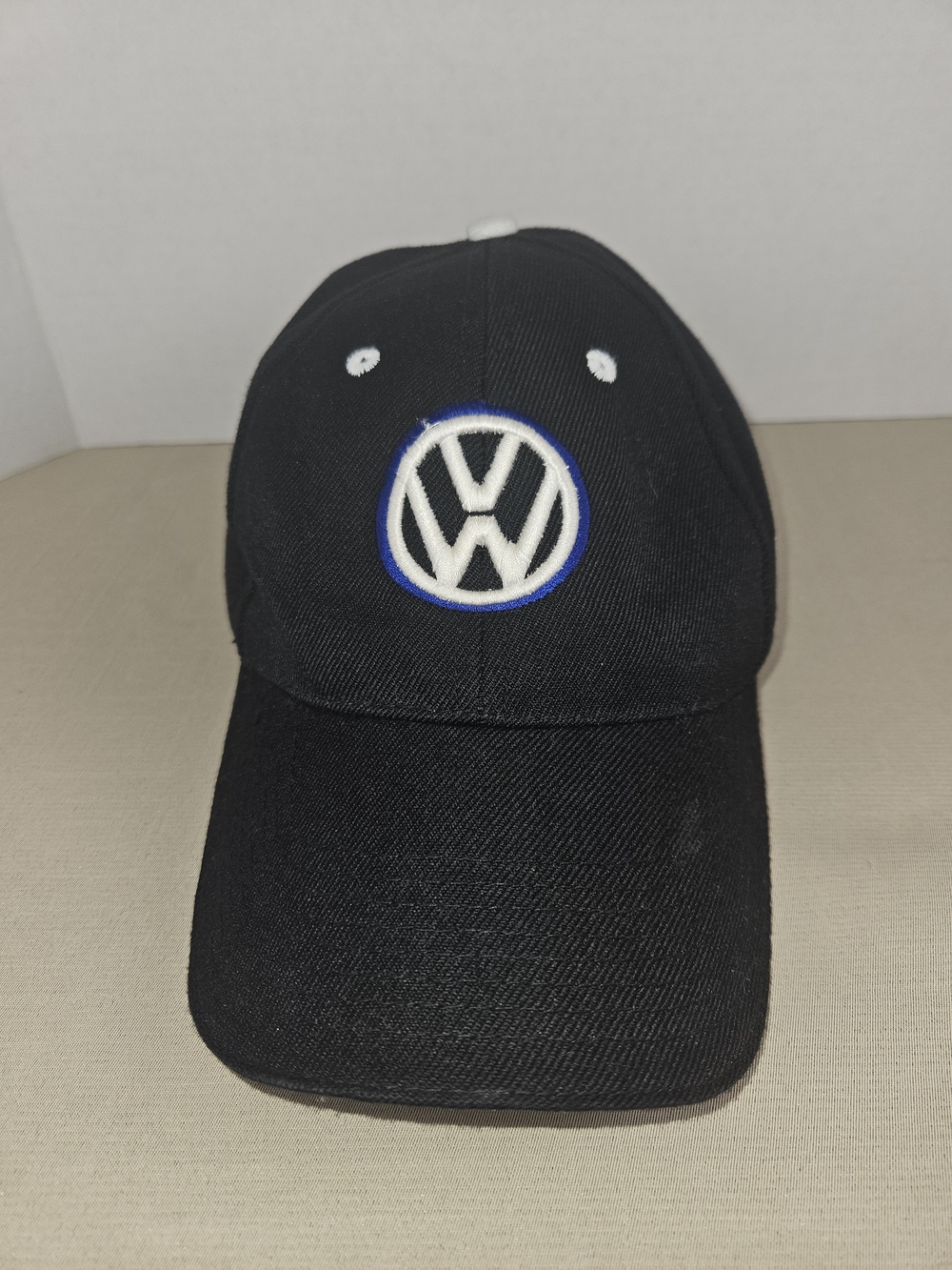 Volkswagen Black Baseball Cap with White and Blue Logo